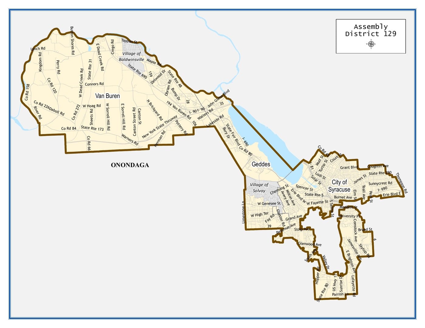 Map of NYS Assembly District 129